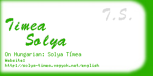 timea solya business card